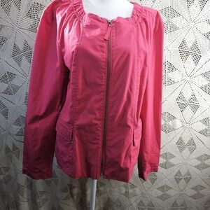 Loft NWT size XL zip up pink jacket shacket. Has front pockets